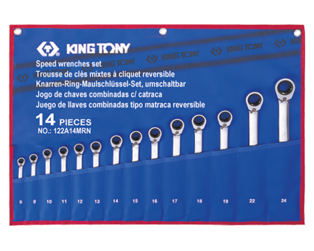 Metric Ringstop Reversible Speed Wrenches Set - 14