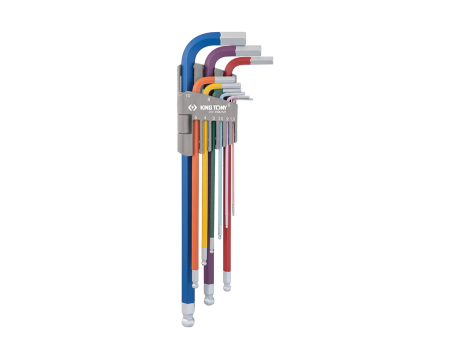 Color coded ball head extra-long hex key set – 9 p