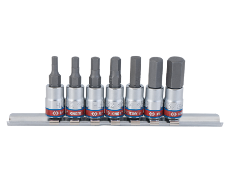 Imperial Hex bit sockets on rail - 7 pc