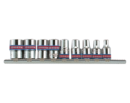 Inch socket set on a rail - 9 pcs