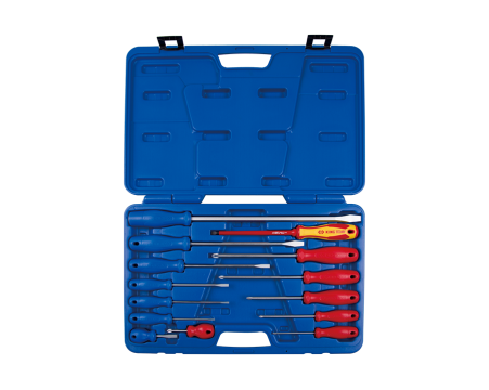 PHILLIPS® and slotted head screwdriver set PVC han