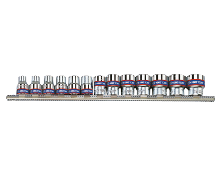 3/8' metric socket set on a rail - 13 pcs