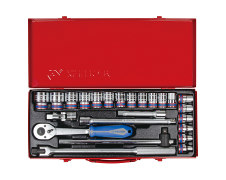 1/2' Socket set metric size with accessories - 24 