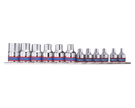 3/8' and 1/2' TORX® socket set on a rail - 12 pcs