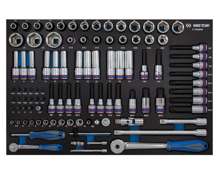 1/4', 3/8' and 1/2' socket set and accessories - 9